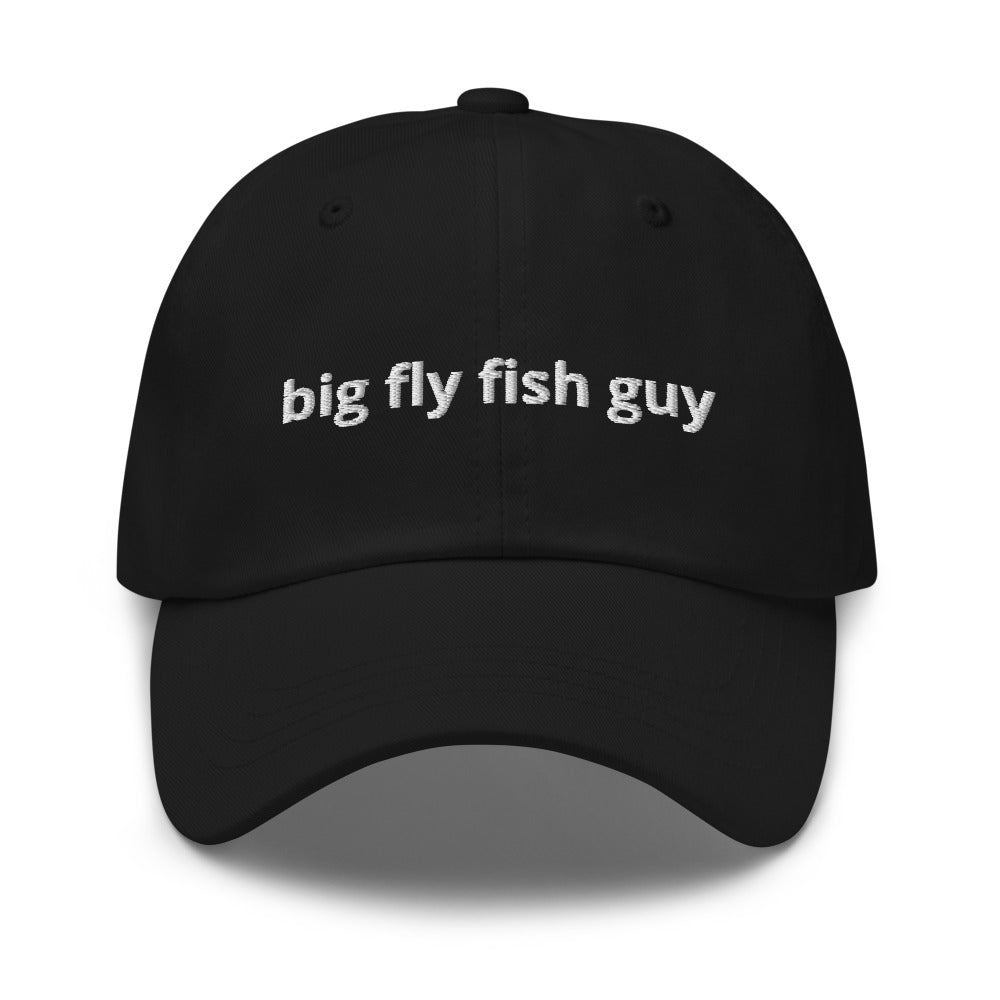 Big Fly Fish Guy Dad Hat Black
