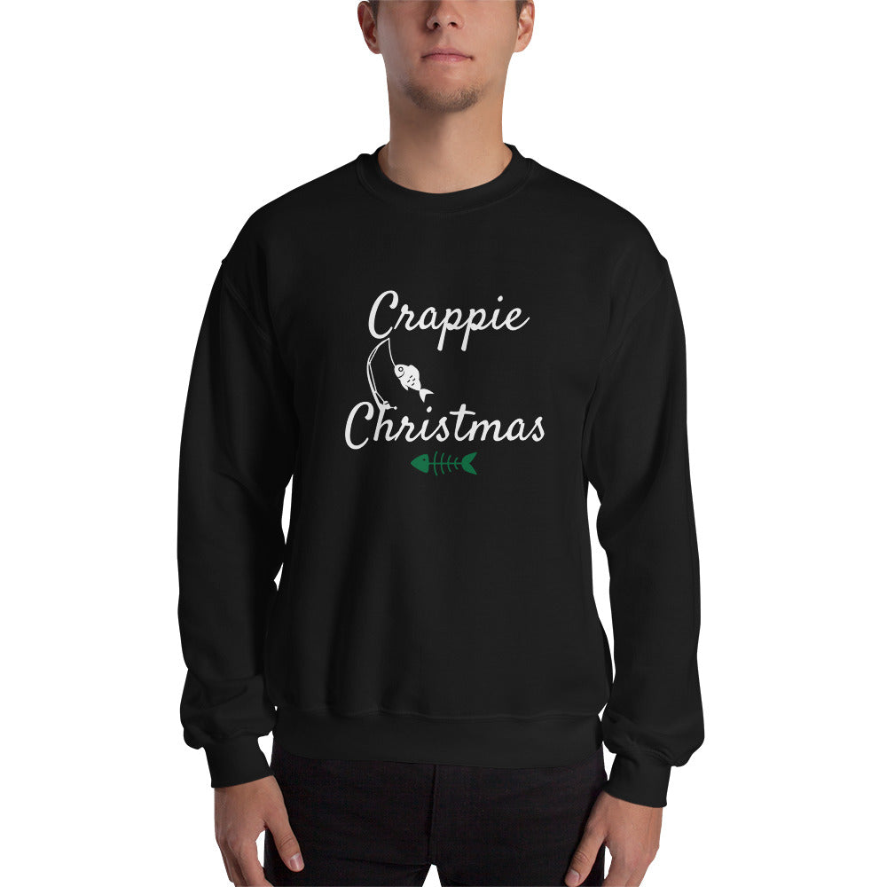 Crappie Christmas Ugly Christmas Sweater (Unisex) Black / 5XL