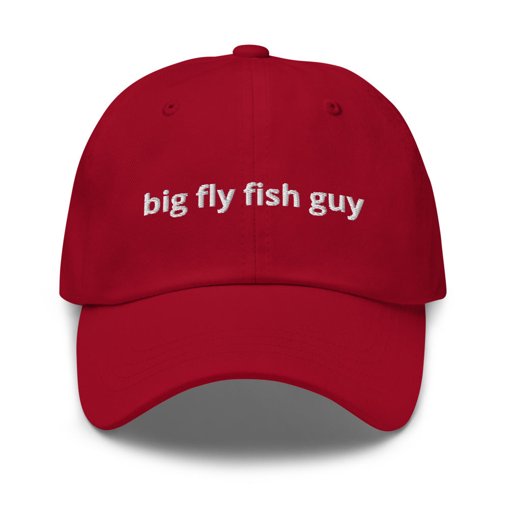 Big Fly Fish Guy Dad Hat Cranberry