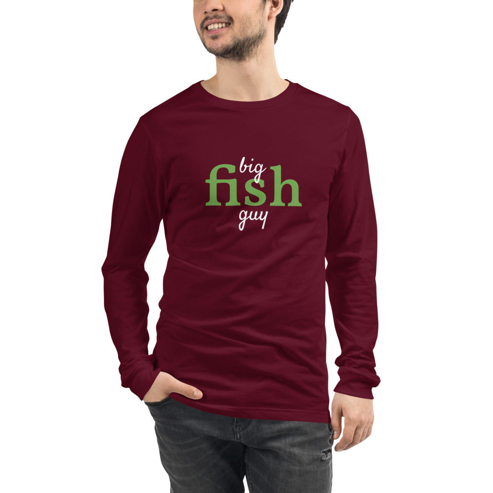 Mens long sleeve Fishing Shirt, maroon