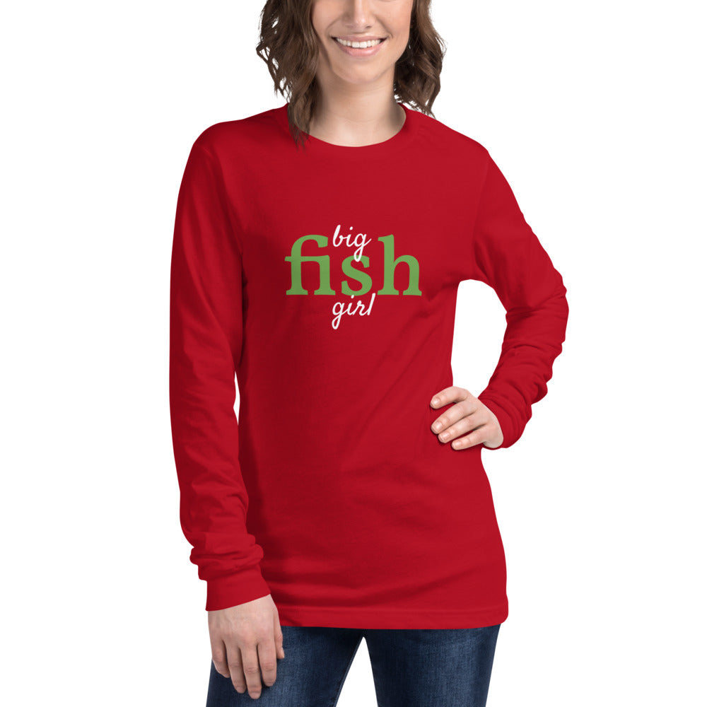 Women's Big Fish Girl Long Sleeve T-Shirt Red / L