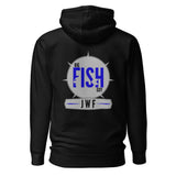 Big Fish Guy® Long-Sleeve Hoodie Sweatshirt With Graphic Back Logo Print For Men