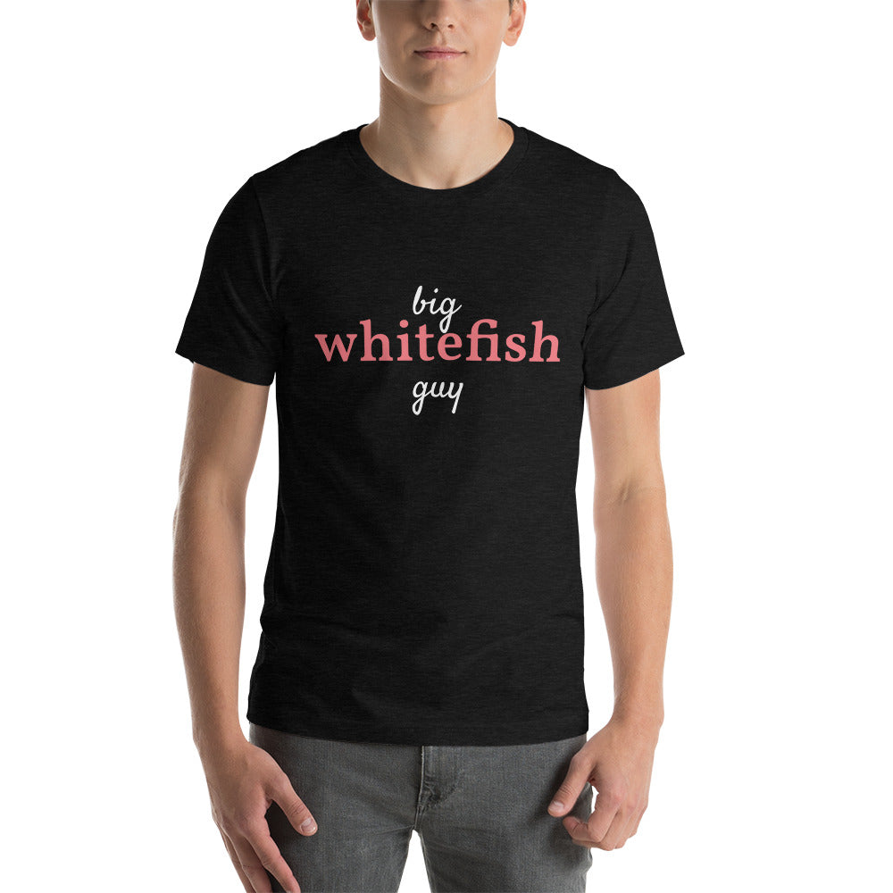 Men's Big Whitefish Guy Short-Sleeve T-Shirt Black Heather / 3XL