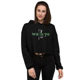 Women’s Big Walleye (Pickerel) Girl™ Hoodie Crop With Fishbone Skeleton Sleeve Detail