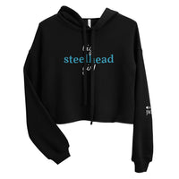 Women’s Big Steelhead Girl™  Hoodie Crop With Fishbone Skeleton Sleeve Detail