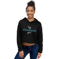 Women’s Big Steelhead Girl™  Hoodie Crop With Fishbone Skeleton Sleeve Detail