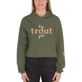 Women’s Big Trout Girl™  Hoodie Crop With Fishbone Skeleton Sleeve Detail