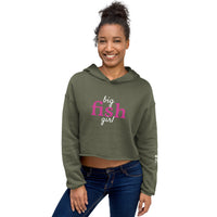 Women’s Big Fish Girl™  Hoodie Crop With Fishbone Skeleton Sleeve Detail