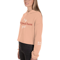 Women’s Big Striped Bass Girl™ Hoodie Crop With Fishbone Skeleton Sleeve Detail