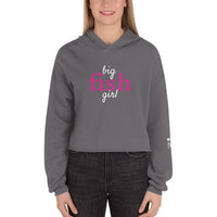 Women’s Big Fish Girl™  Hoodie Crop With Fishbone Skeleton Sleeve Detail